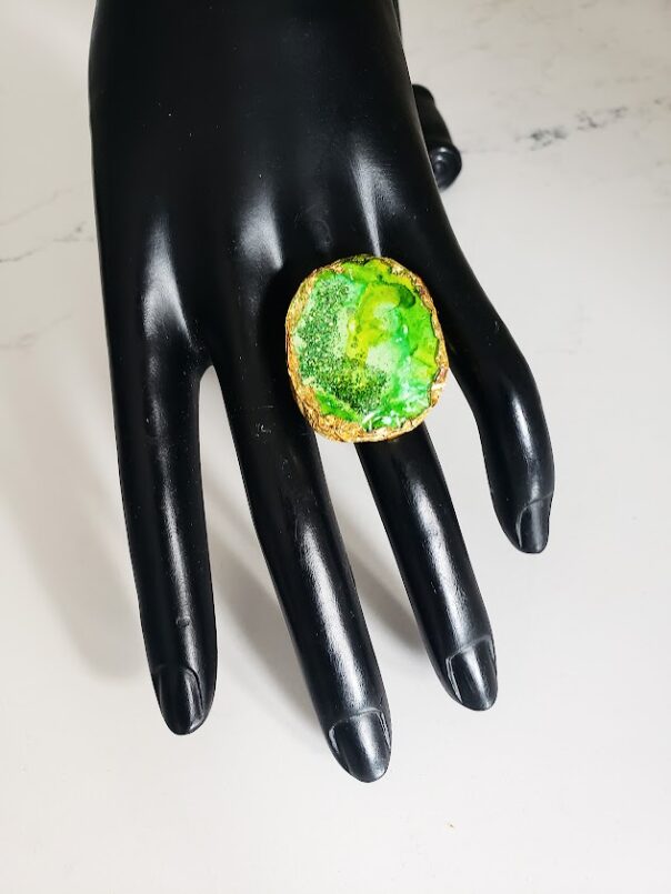 SANTA GREEN - bague en vitrail – Image 2