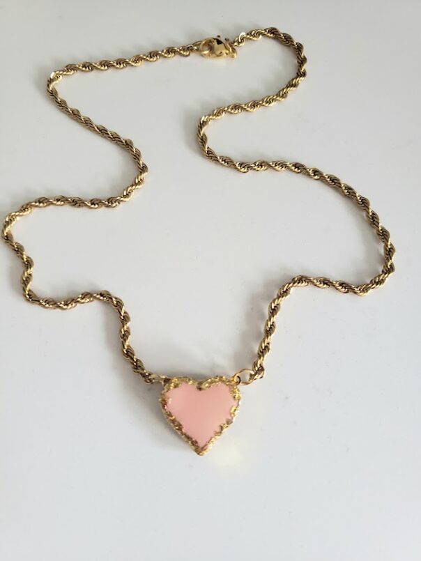ALIAS - collier coeur en vitrail emaillé
