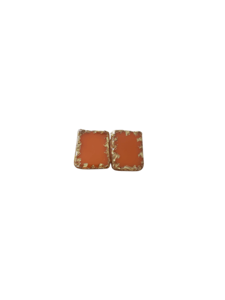 MINET - boucles oreilles en vitrail orange